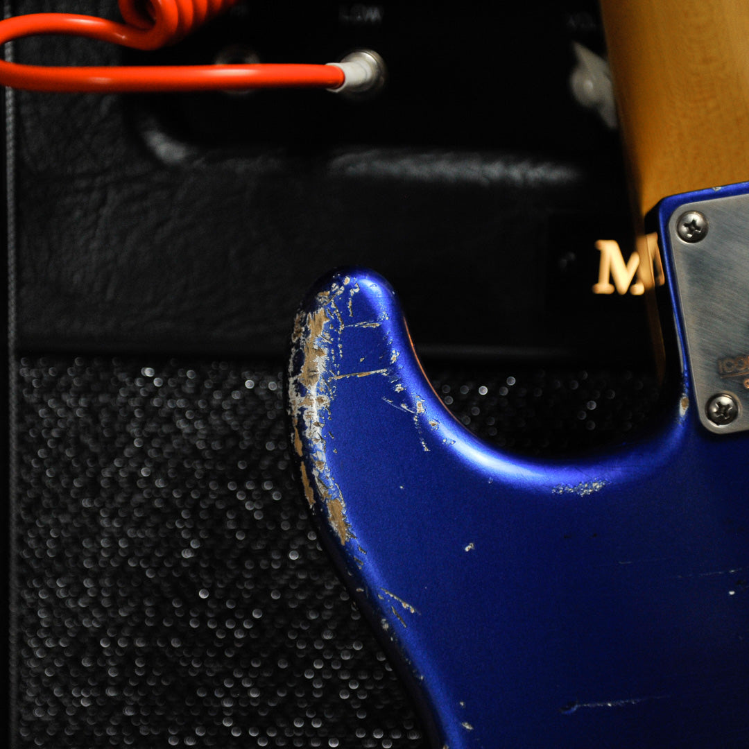 Iconic Solana Medium Aged Blu Pozzi Metallic HSS Electric Guitar #1154