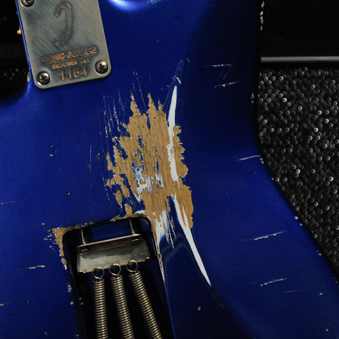 Iconic Solana Medium Aged Blu Pozzi Metallic HSS Electric Guitar #1154