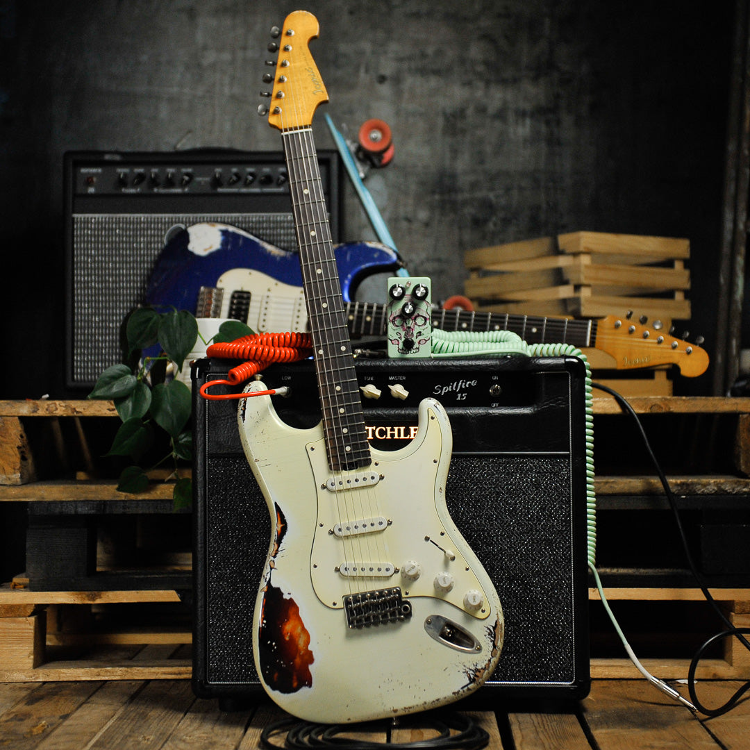 Iconic Solana Heavy Aged Olympic White Electric Guitar #1177