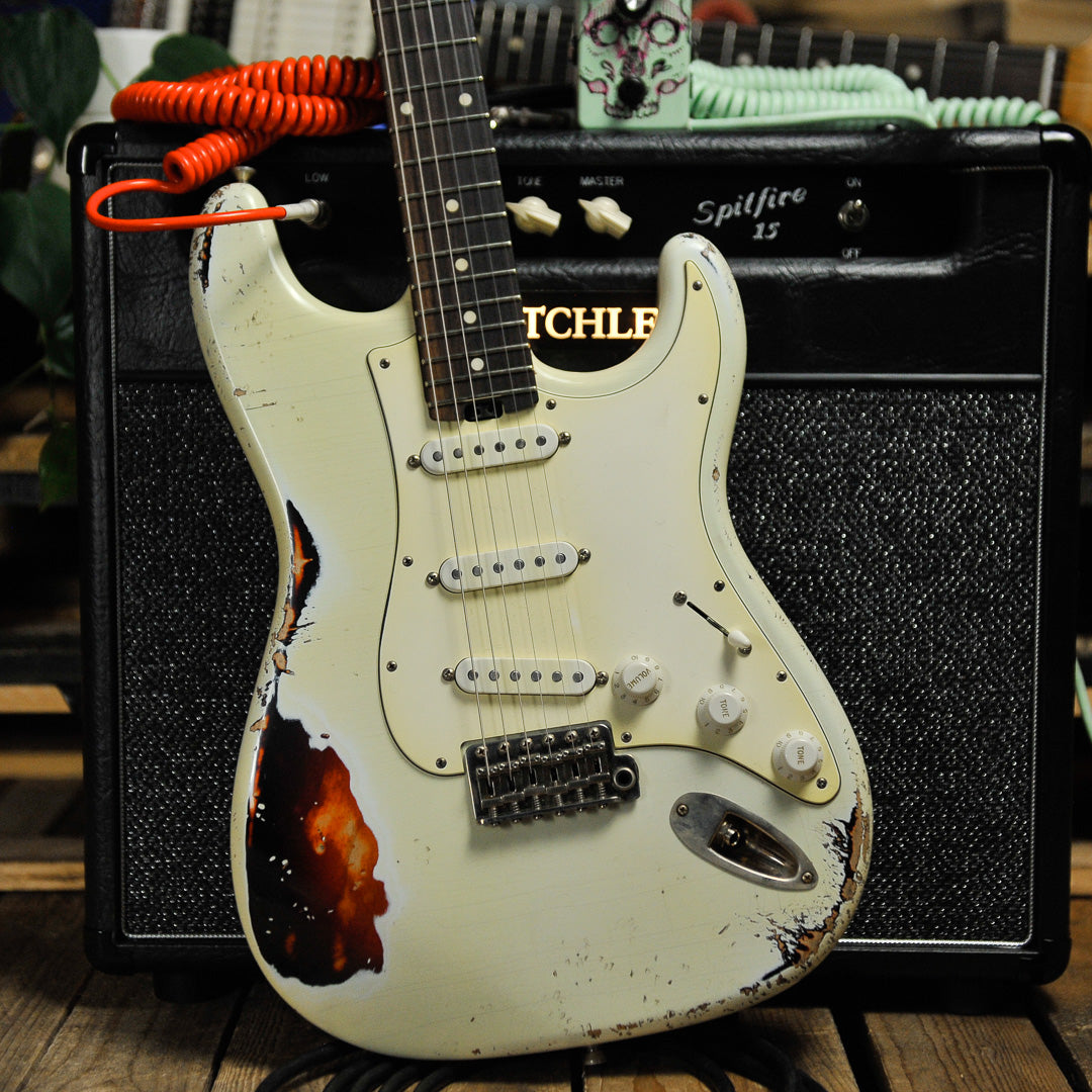 Iconic Solana Heavy Aged Olympic White Electric Guitar #1177