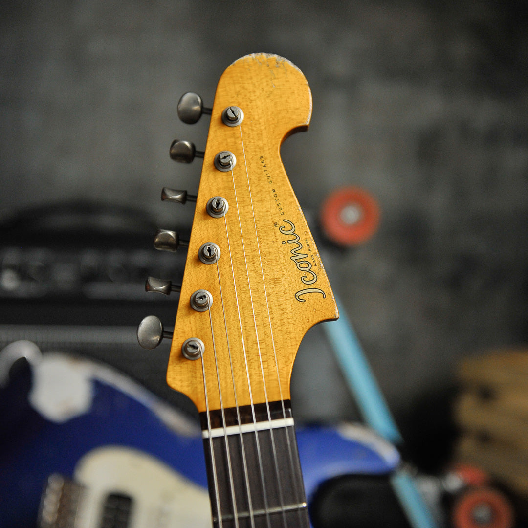 Iconic Solana Heavy Aged Olympic White Electric Guitar #1177