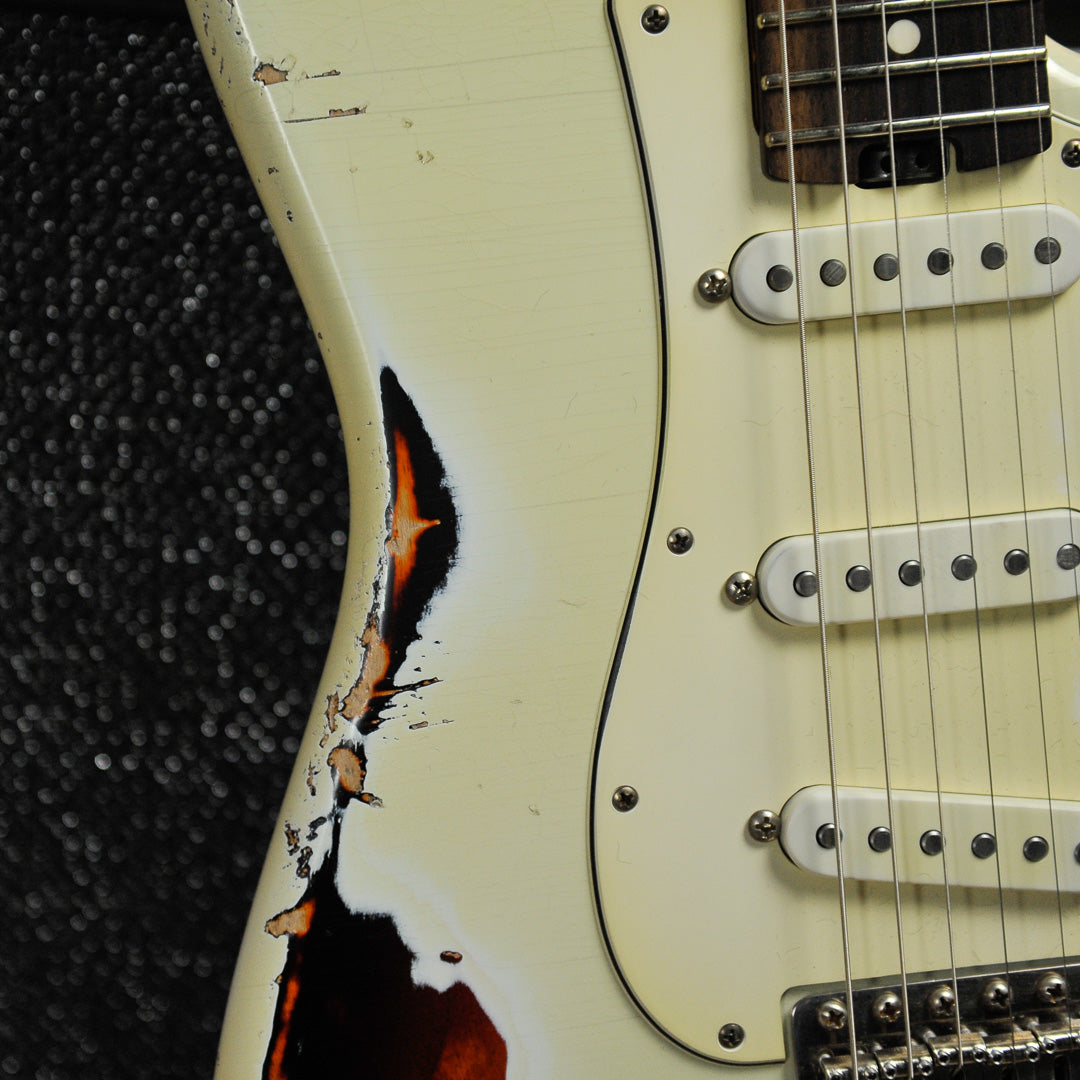 Iconic Solana Heavy Aged Olympic White Electric Guitar #1177
