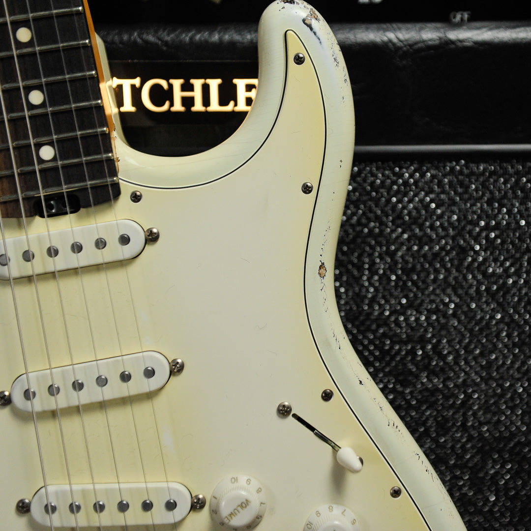 Iconic Solana Heavy Aged Olympic White Electric Guitar #1177