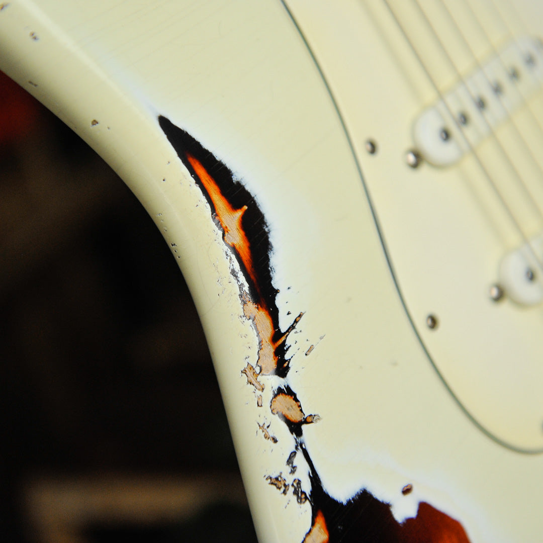 Iconic Solana Heavy Aged Olympic White Electric Guitar #1177