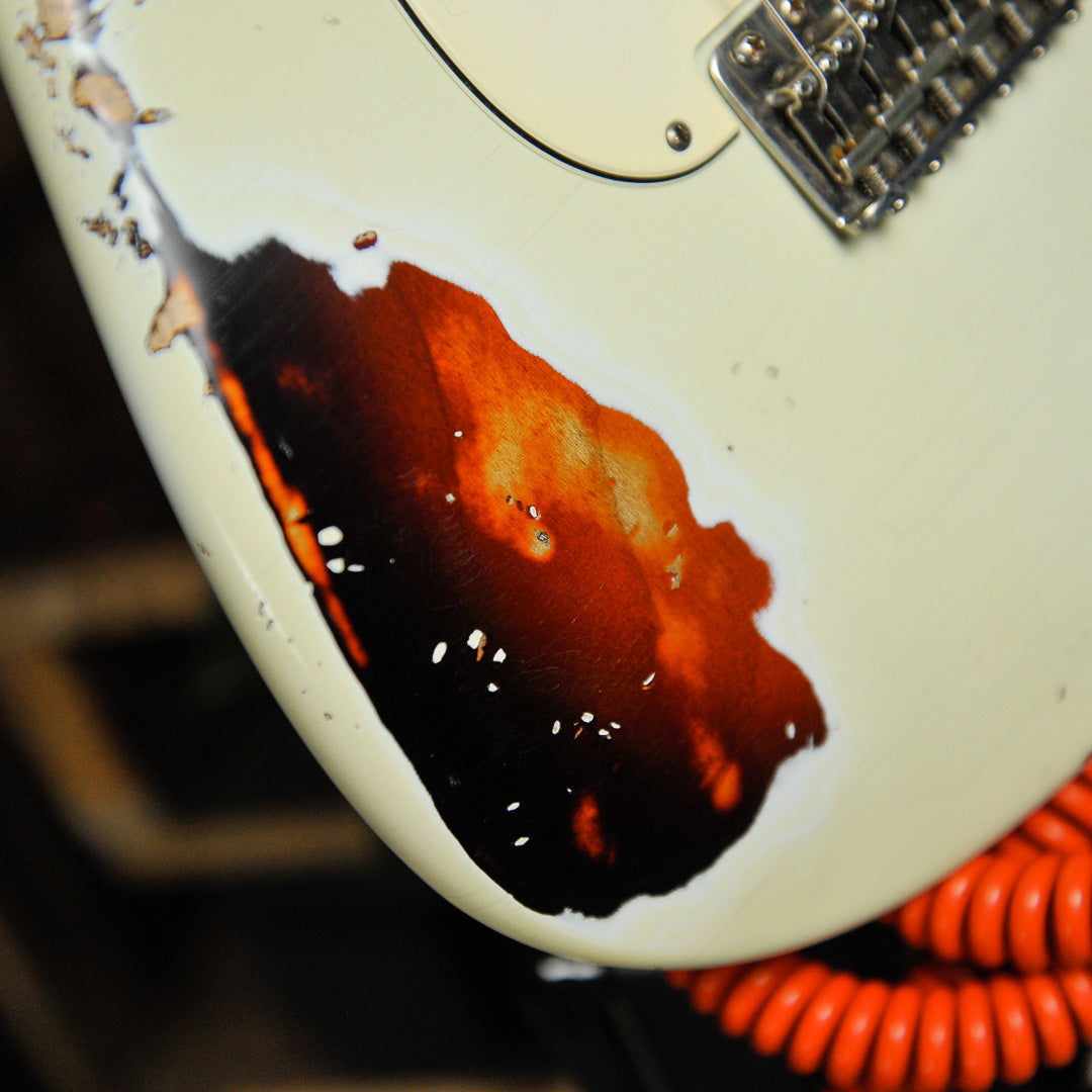 Iconic Solana Heavy Aged Olympic White Electric Guitar #1177