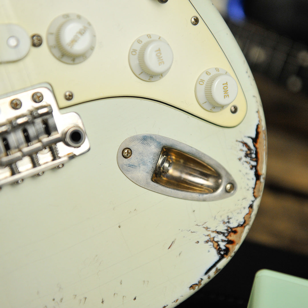 Iconic Solana Heavy Aged Olympic White Electric Guitar #1177