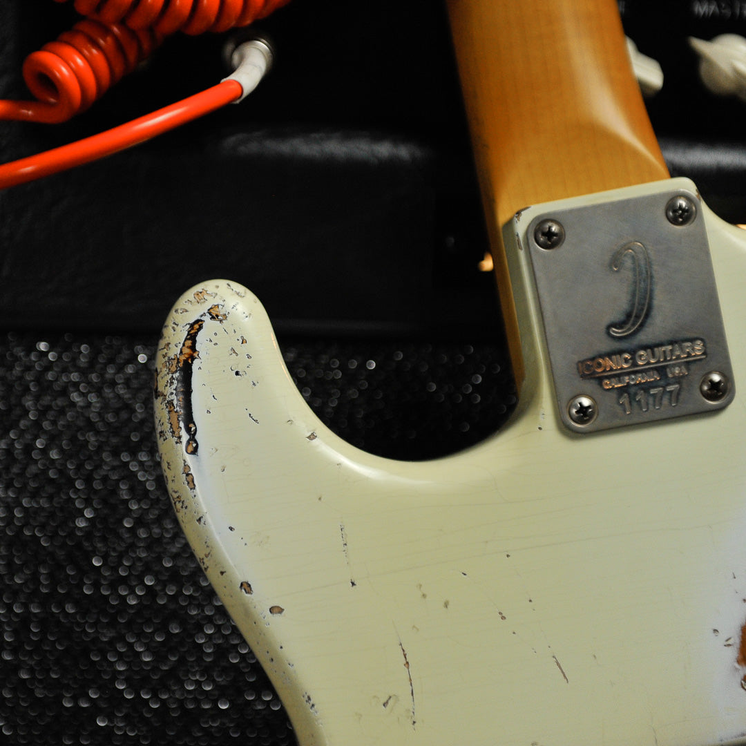 Iconic Solana Heavy Aged Olympic White Electric Guitar #1177