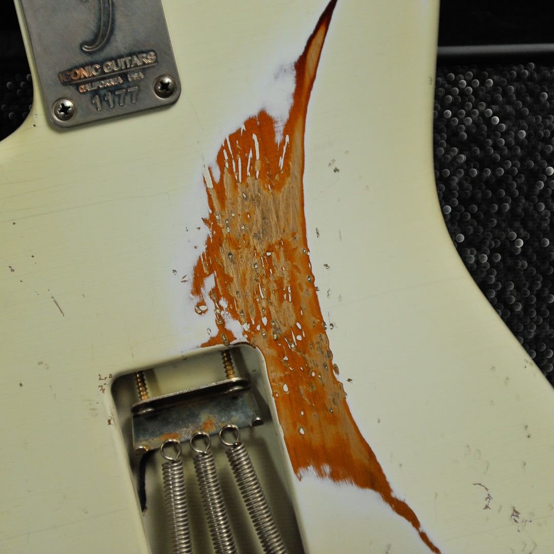 Iconic Solana Heavy Aged Olympic White Electric Guitar #1177