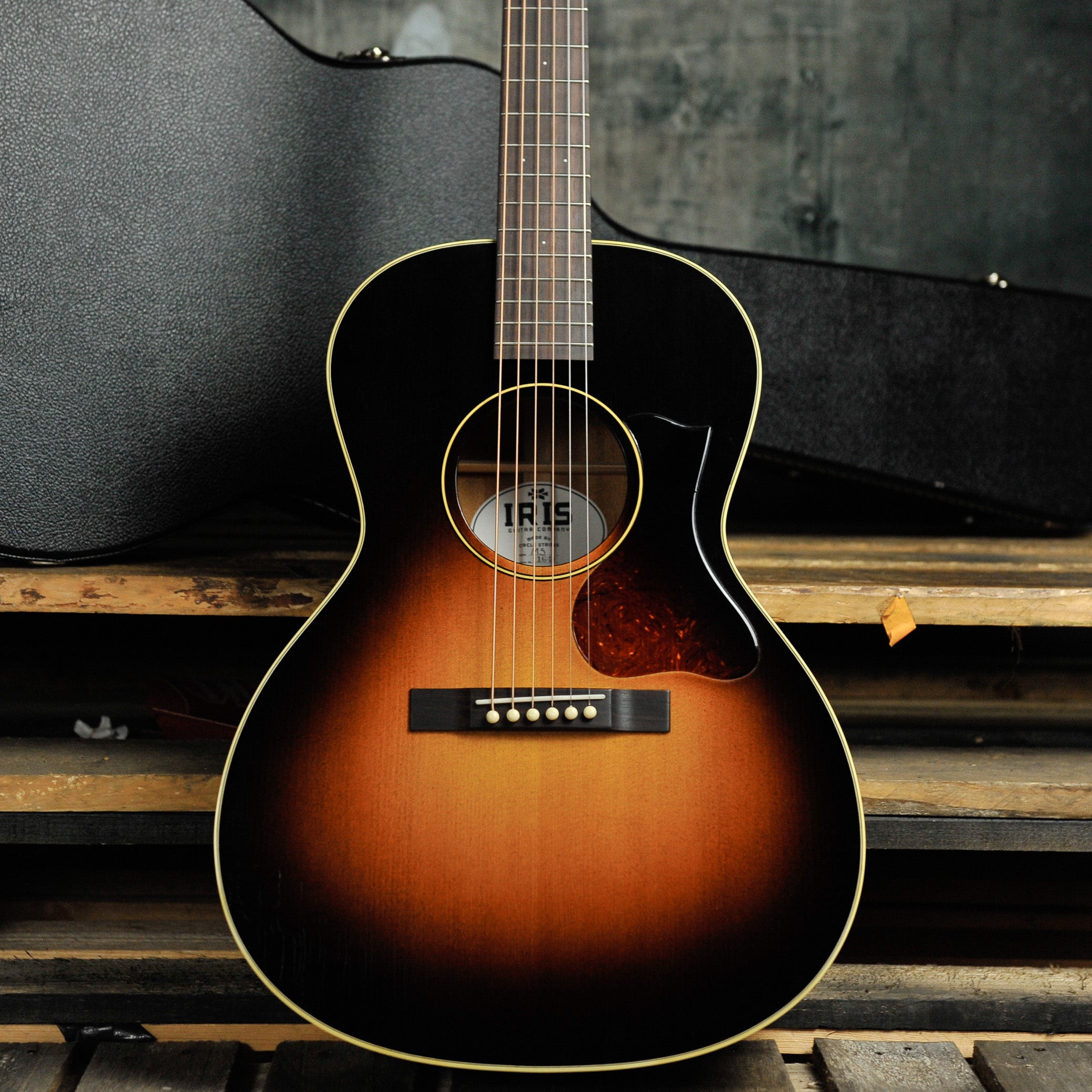 Iris MS-00 Handmade 00 Acoustic Guitar Relic Tobacco Burst w/Case