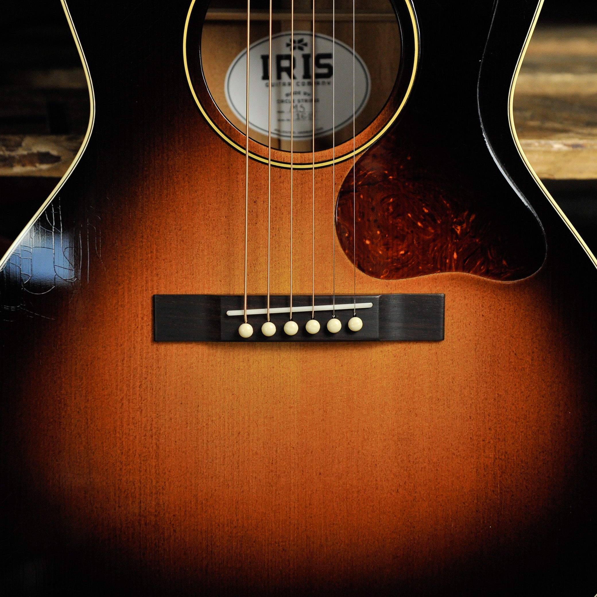Iris MS-00 Handmade 00 Acoustic Guitar Relic Tobacco Burst w/Case