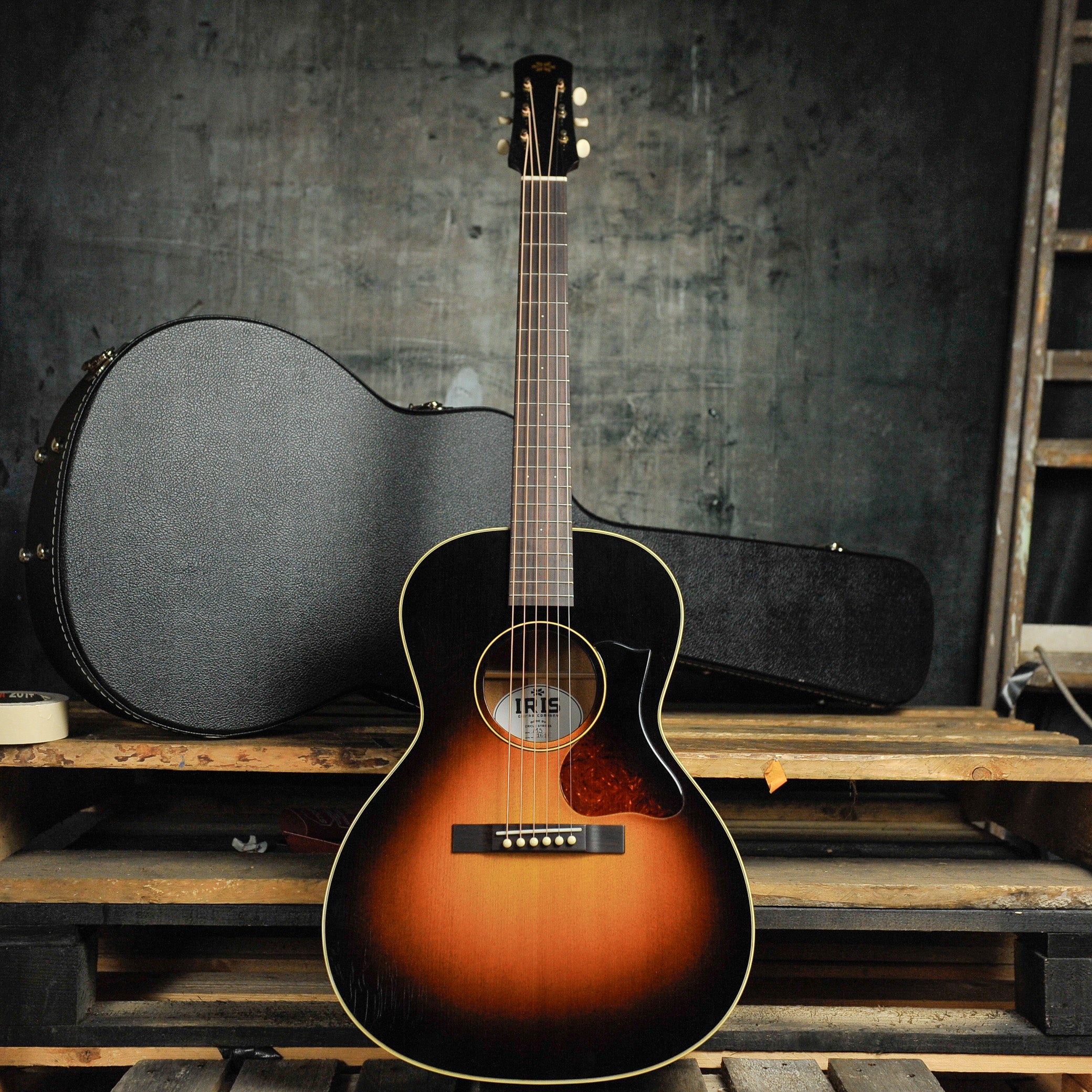 Iris MS-00 Handmade 00 Acoustic Guitar Relic Tobacco Burst w/Case