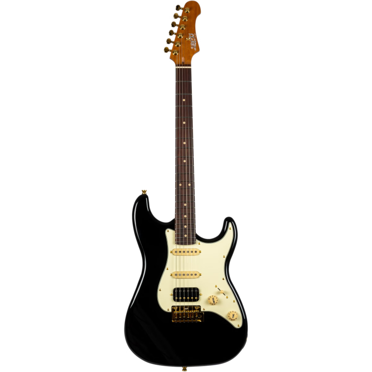 Jet JS-480-BK-G HSS, Roasted Maple, Rosewood Fingerboard, Black Gold Hardware Electric Guitar