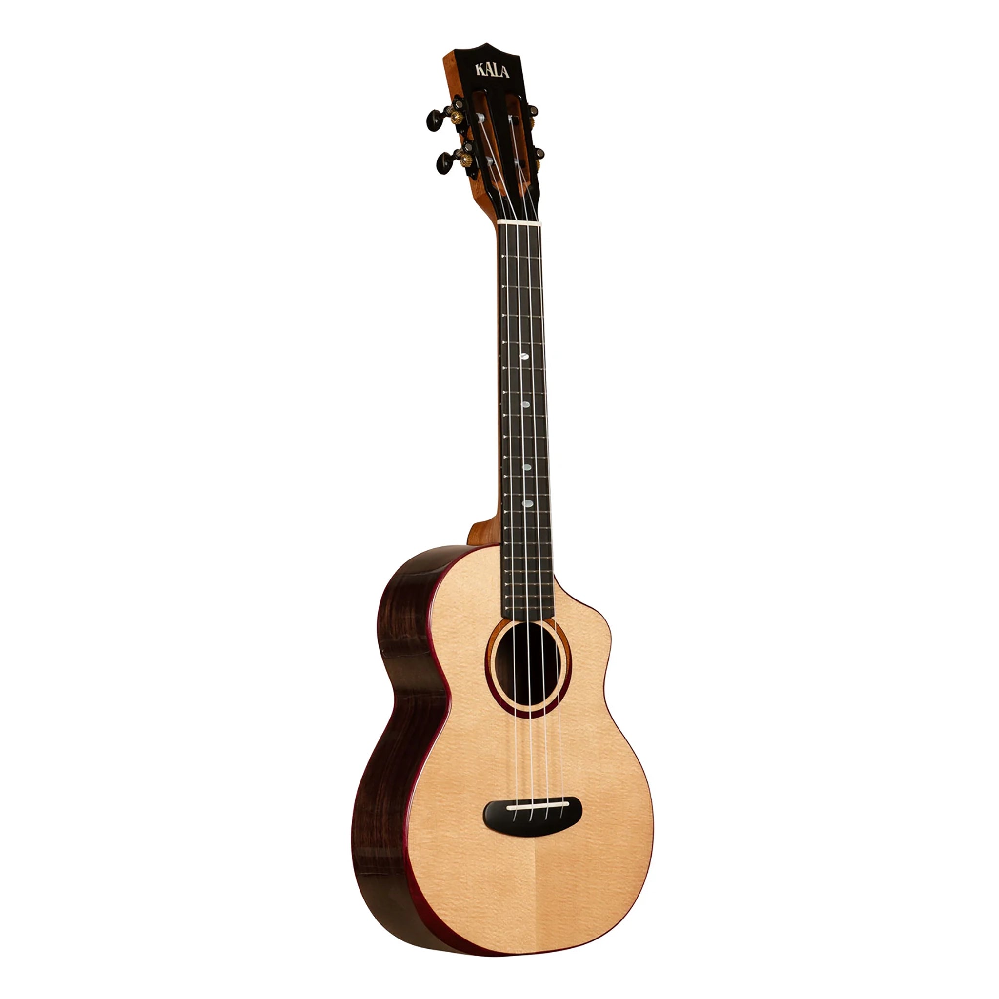 Kala KA-CTD-SSRW-TG-C Contour Solid Spruce/Rosewood Tenor Cutaway Deluxe w/Bag