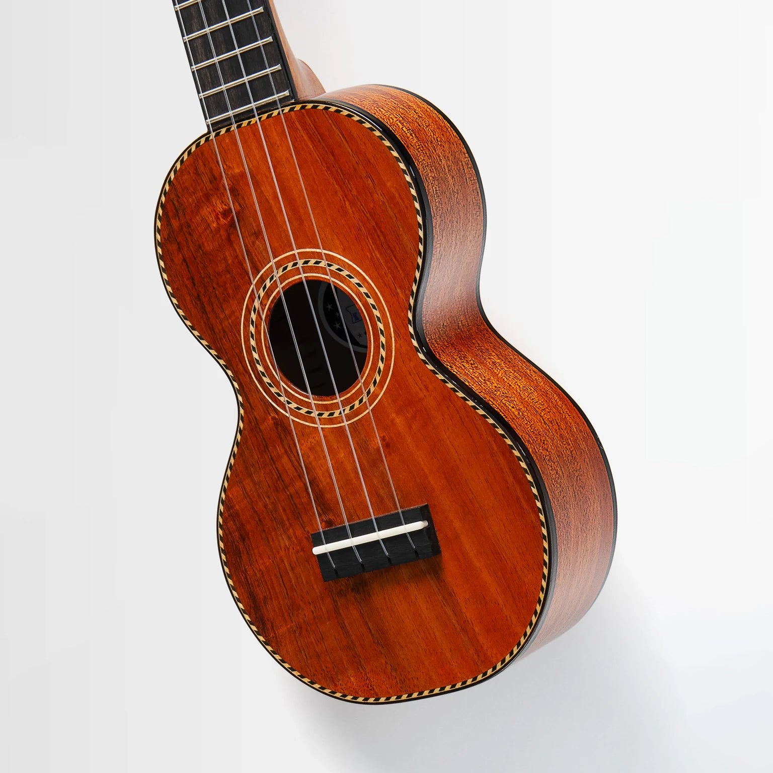 Pan Pacific Deluxe Solid Koa Top Mahogany Figure 8 Soprano Ukulele w/Soft Case