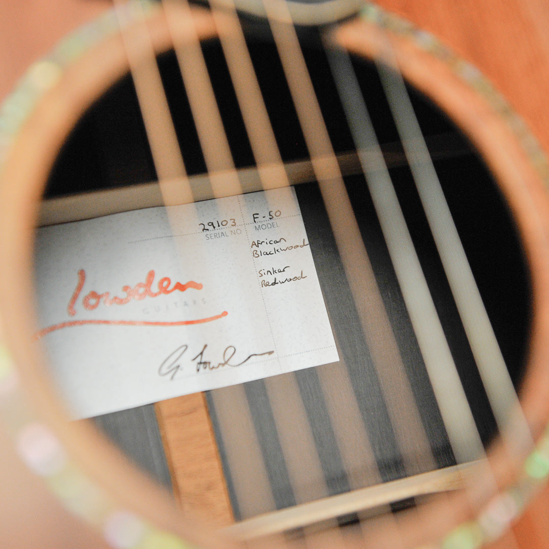 Lowden F-50 African Blackwood & Sinker Redwood w/Bevel