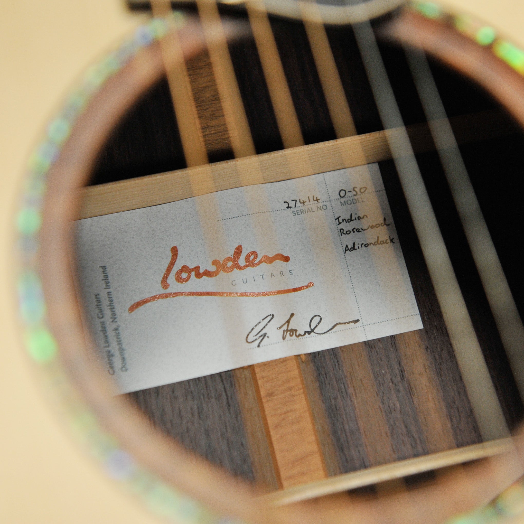 Lowden O-50 Master Grade Indian Rosewood & Adironack