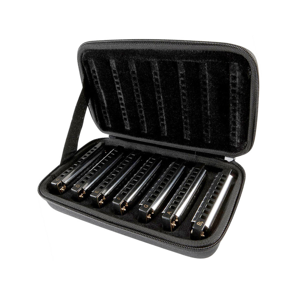 Hohner Blues Band Harmonica Starter Set in Carry Case w/ 7 Harps A, Bb, C, D, E, F & G