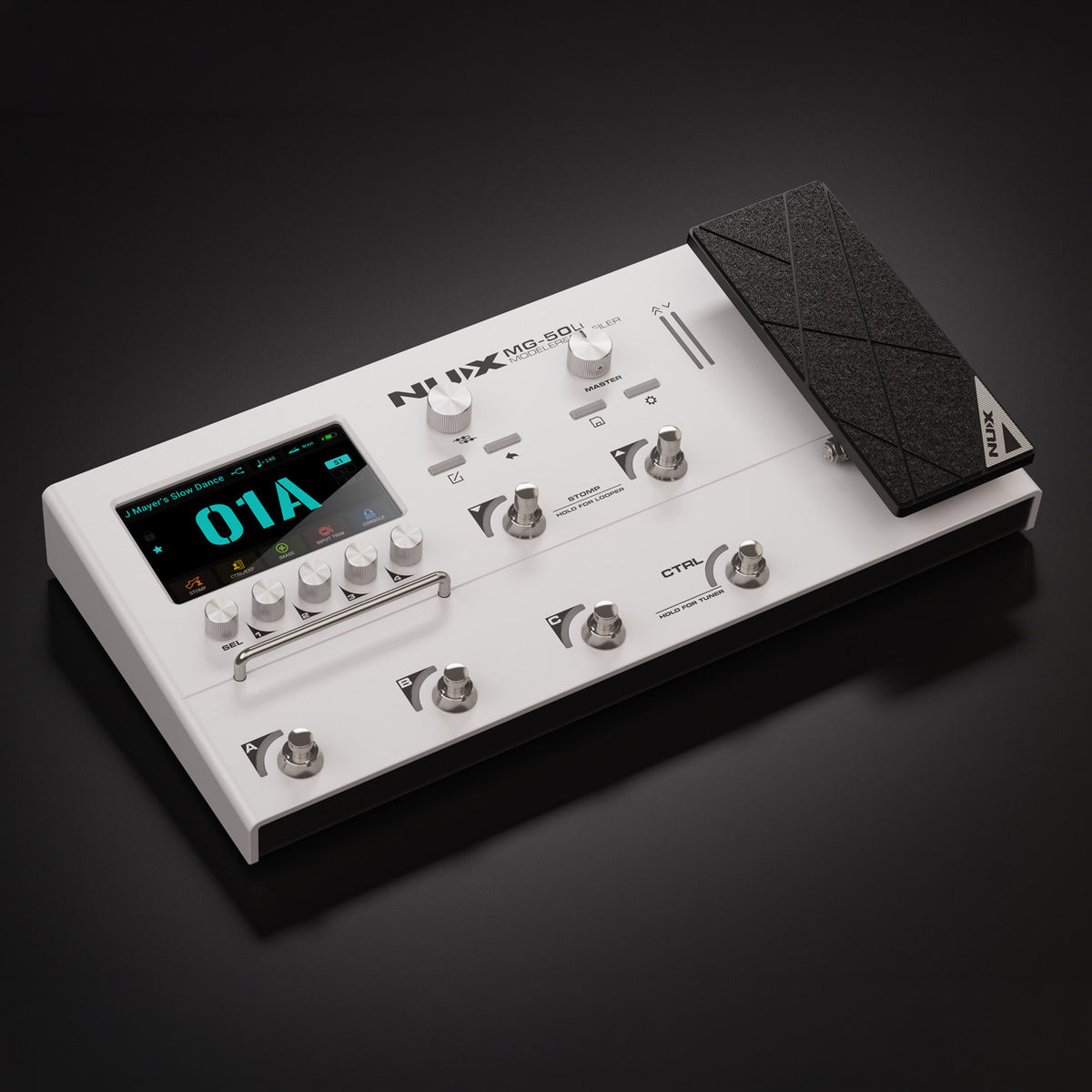 NUX MG-50Li Multi FX Guitar & Bass Modelling Pedal White w/Bag