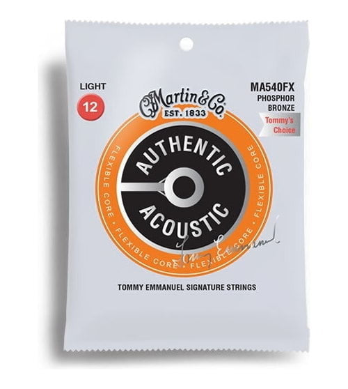 Martin MA540FX Authentic Acoustic Flexible Core Guitar Strings Phosphor Bronze Light "Tommy's Choice" 12-54
