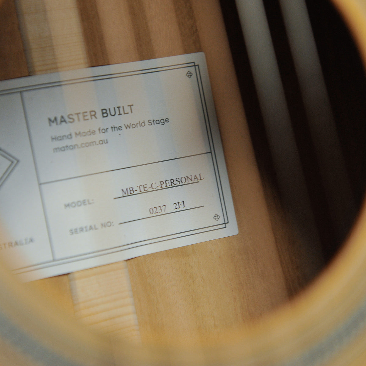 Maton Master Built The T.E. Personal Cutaway Acoustic Guitar