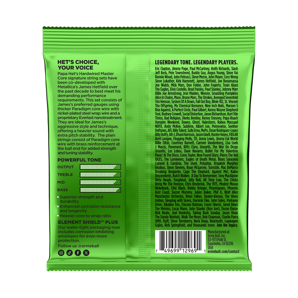 Ernie Ball Papa Het’s Hardwired Master Core Signature Strings 11-50