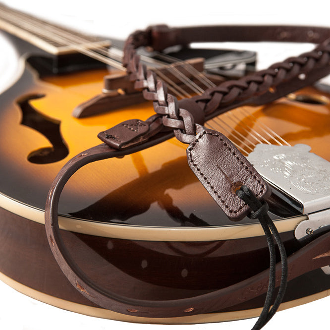 Right On Ukulele/Mandolin Plait Strap Brown