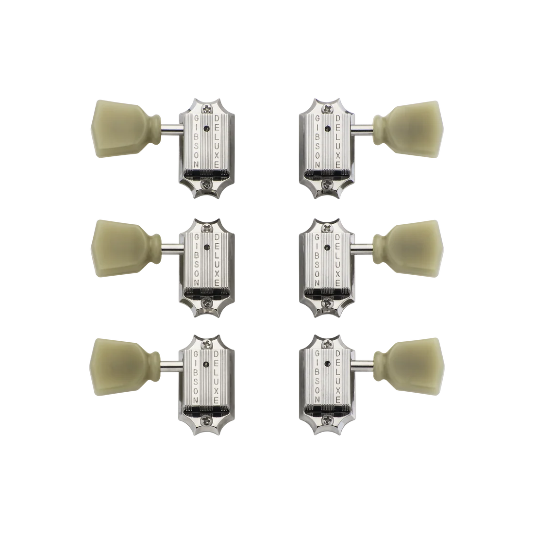 Gibson Deluxe Green Key Tuner Set Vintage Nickel