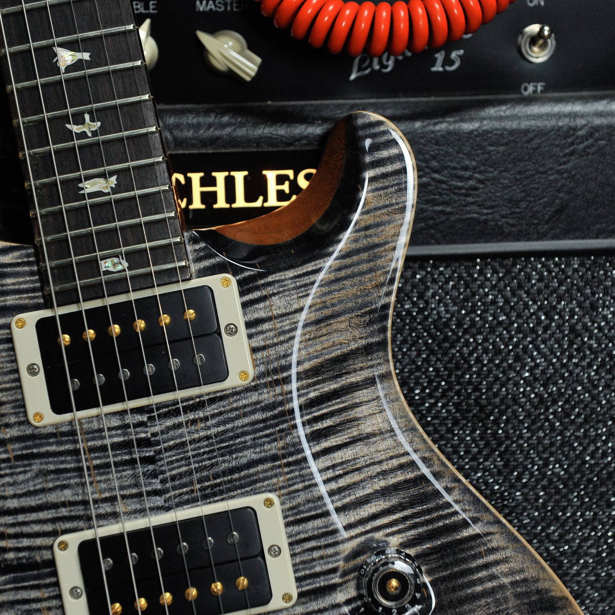 PRS Custom 24 Pattern Thin Neck, 10 Top - Charcoal w/Case