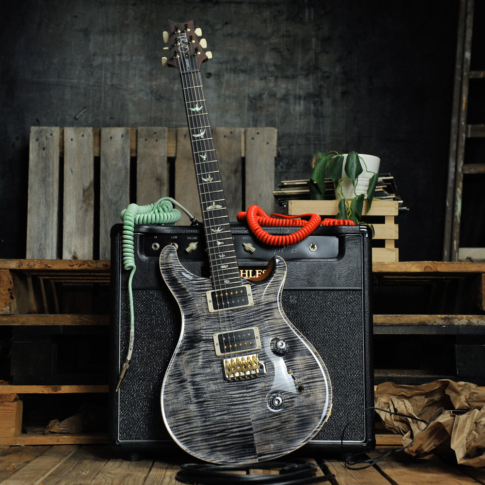 PRS Custom 24 Pattern Thin Neck, 10 Top - Charcoal w/Case
