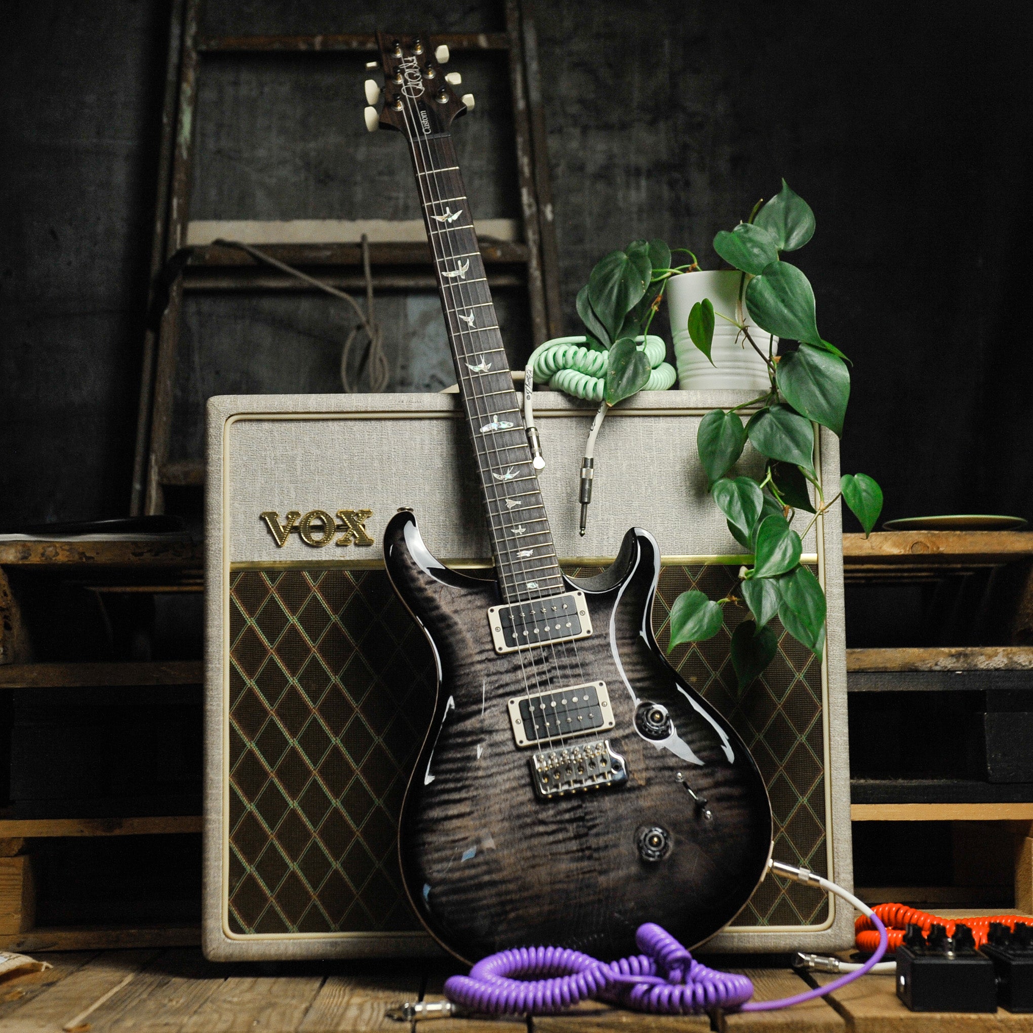 PRS Custom 24 Pattern Thin Neck - Charcoal Burst