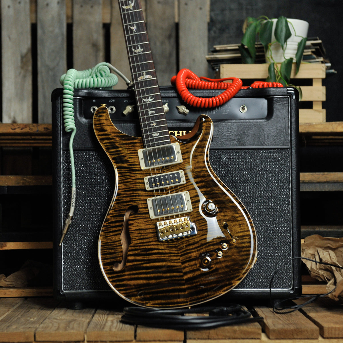 PRS Special Semi Hollow 10 Top, Yellow Tiger w/Case
