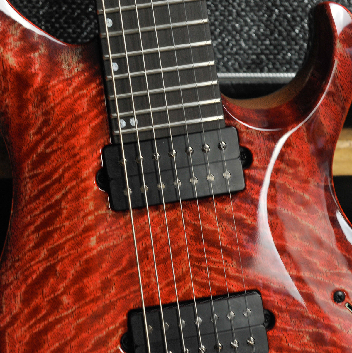 PRS Tekton SVN 7-String Electric Guitar Fuchsia Aura Black Satin Neck
