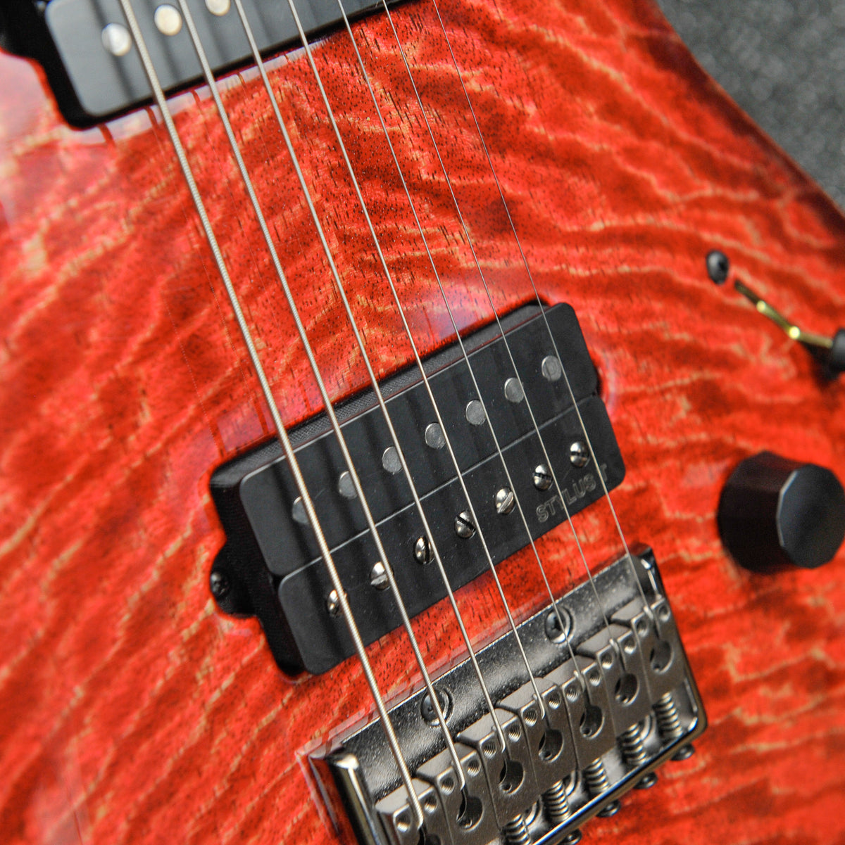 PRS Tekton SVN 7-String Electric Guitar Fuchsia Aura Black Satin Neck