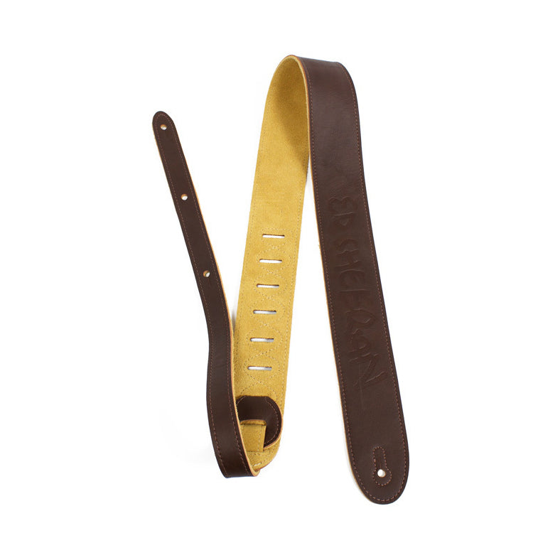 Perri’s Ed Sheeran Deluxe Italian Leather Guitar Strap Brown