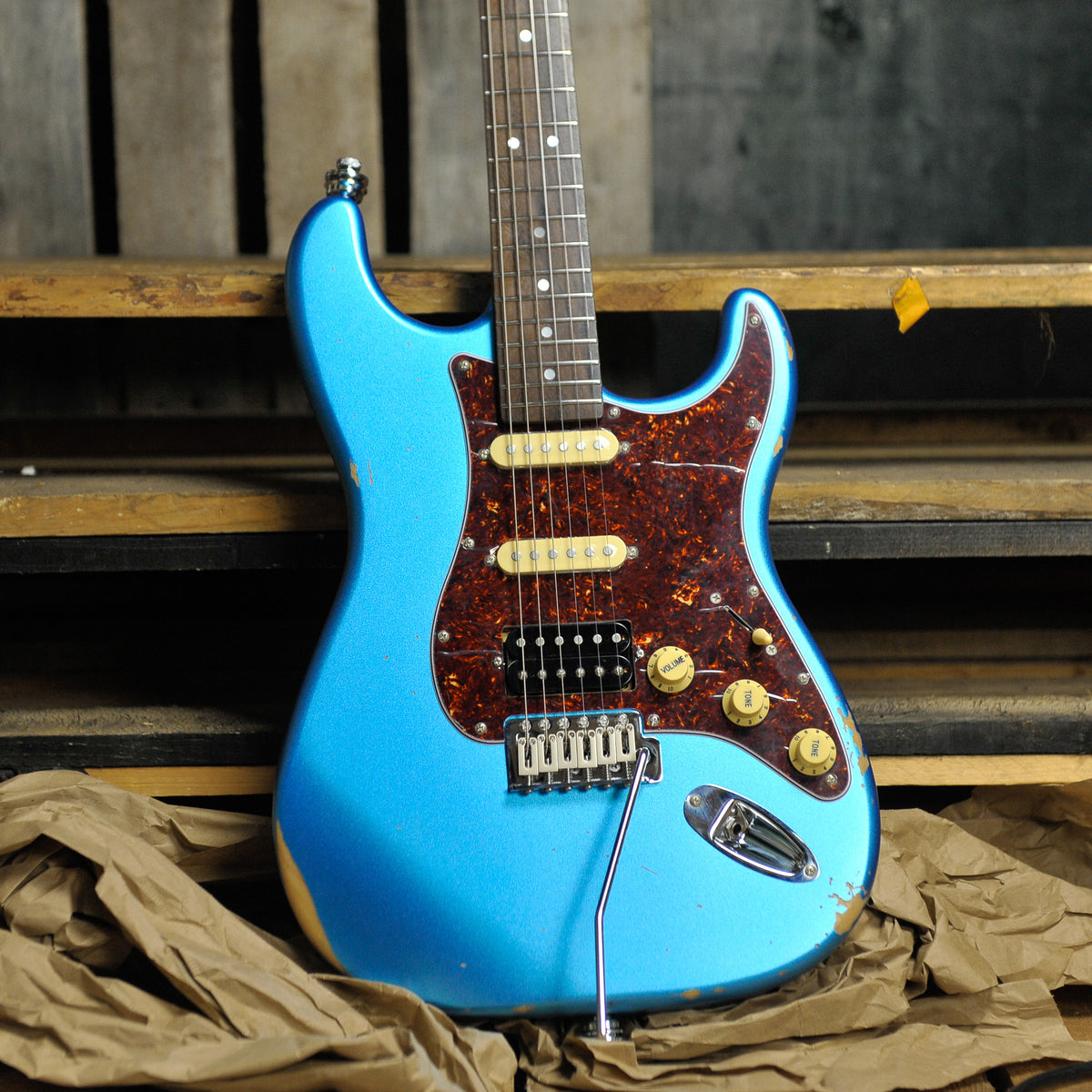 Patina PS-7-LPB-R HSS Roasted Maple Lake Placid Blue Relic