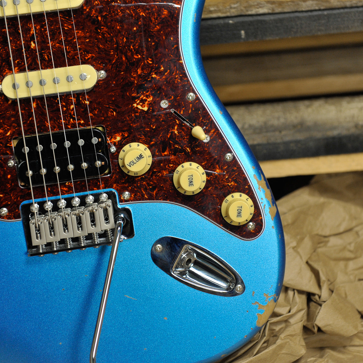 Patina PS-7-LPB-R HSS Roasted Maple Lake Placid Blue Relic