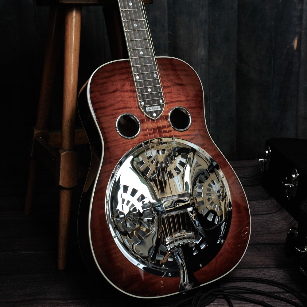 National Scheerhorn L-Body Figured Maple Square Neck Resonator