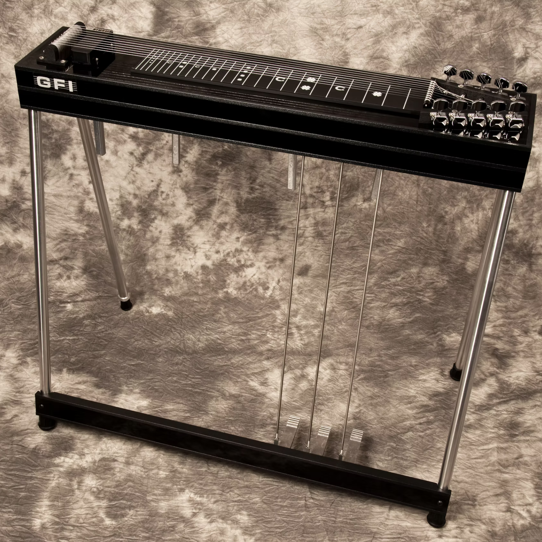 GFI S10 SM  Black 2-Knee Lever Pedal Steel Guitar