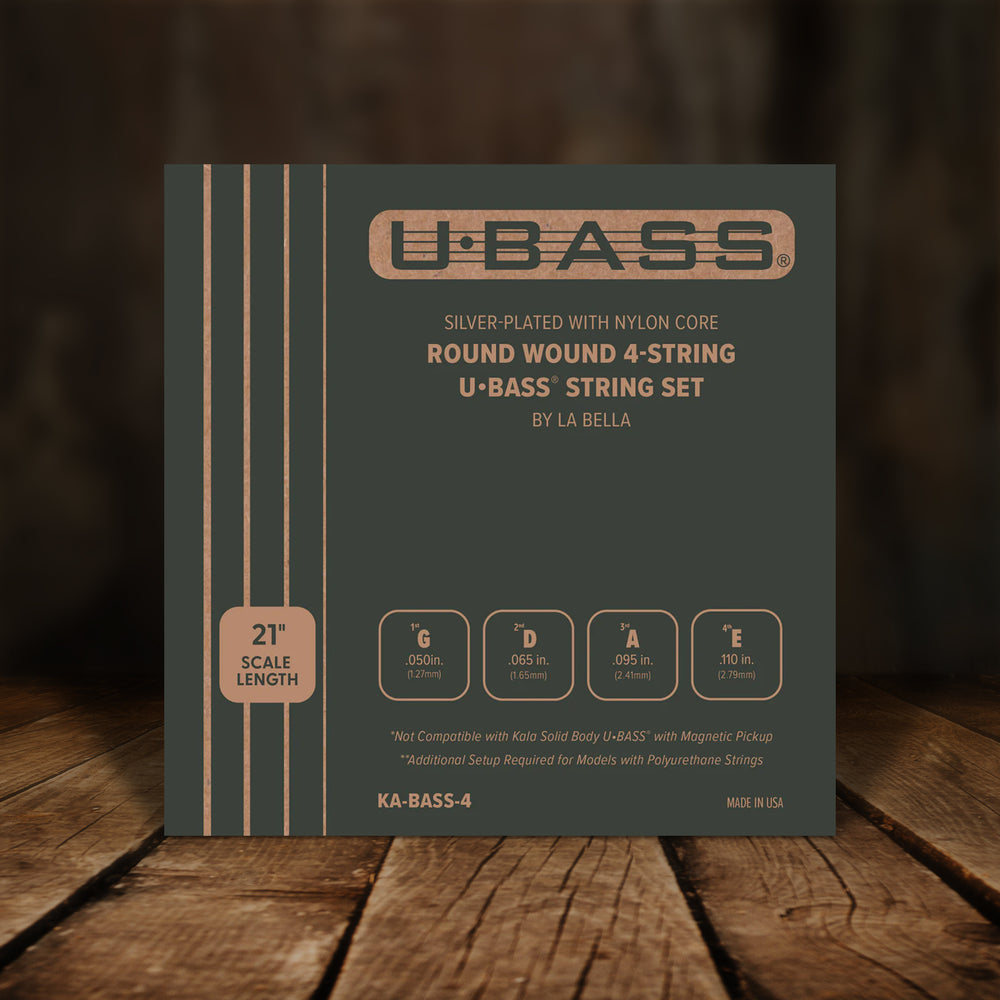Kala Ukulele Bass Silver Plated Round Wound 4-String Set