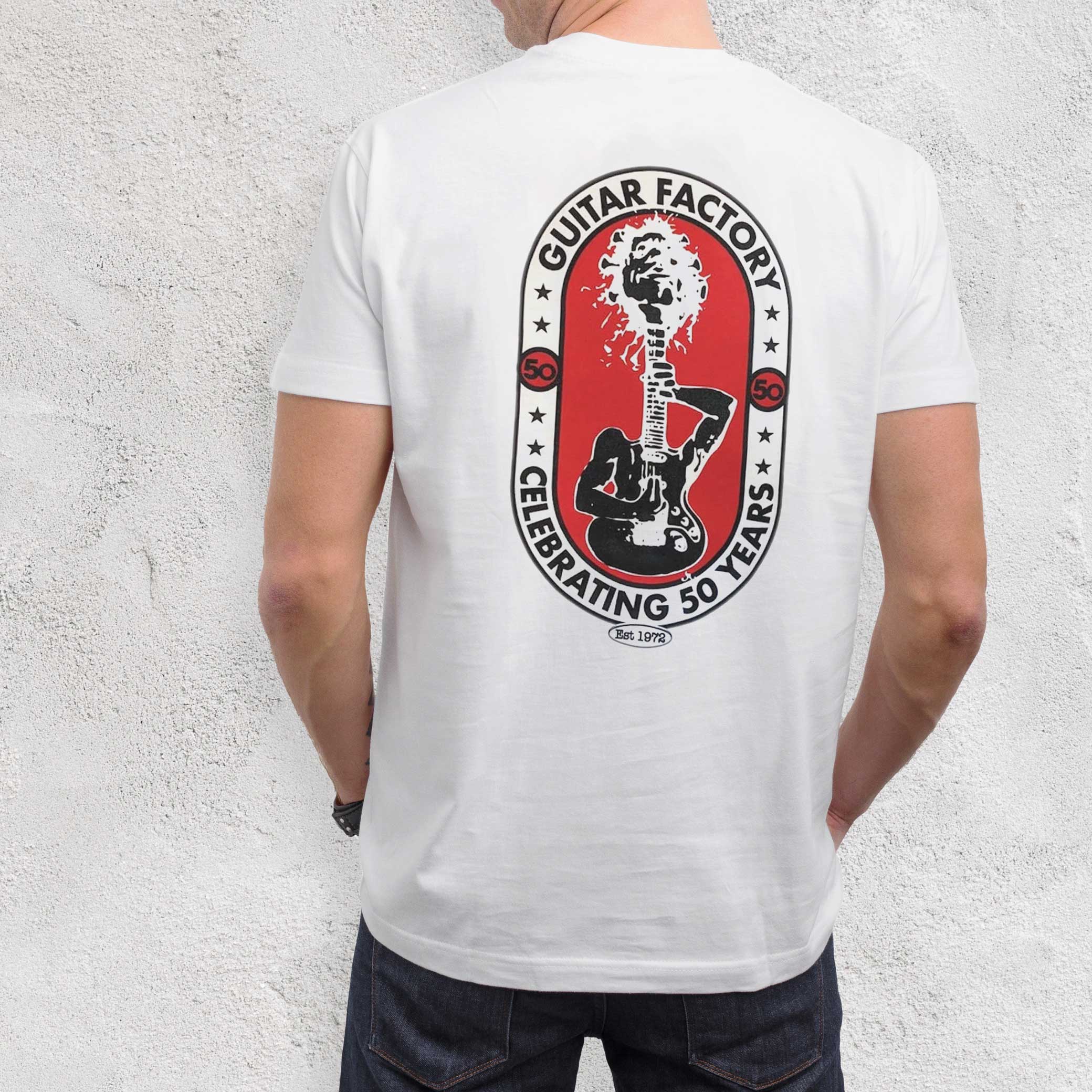 Guitar Factory 50th Guitar Guy Tee White