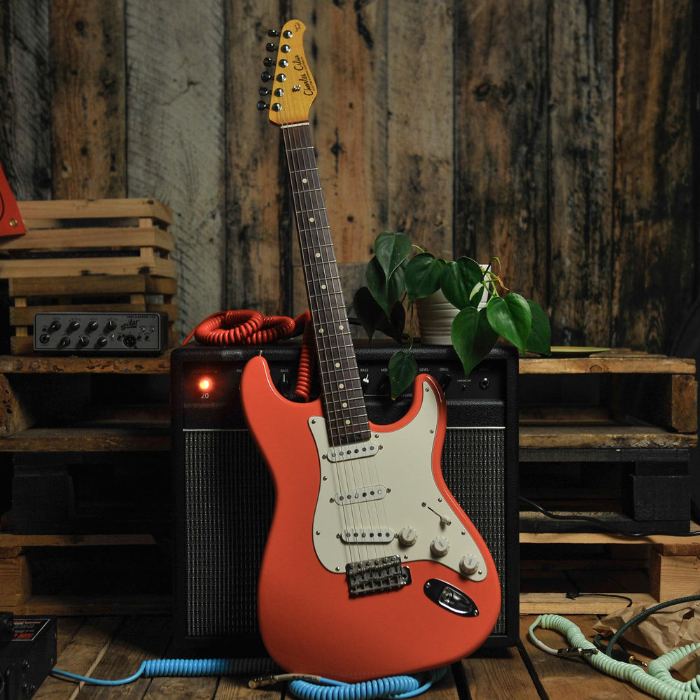 Charles Cilia Strat Style Electric Guitar Fiesta Red w/Case - Used
