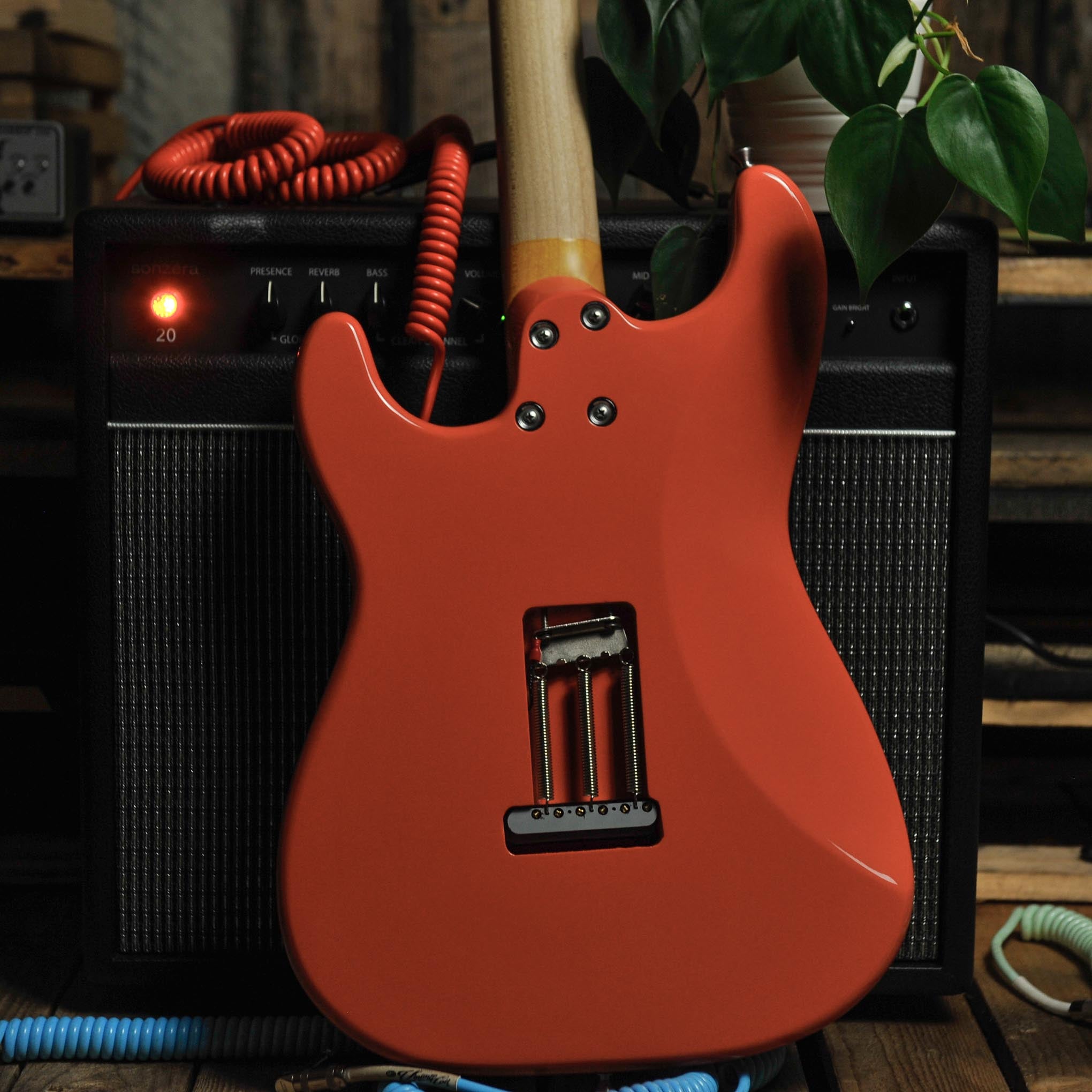 Charles Cilia Strat Style Electric Guitar Fiesta Red w/Case - Used