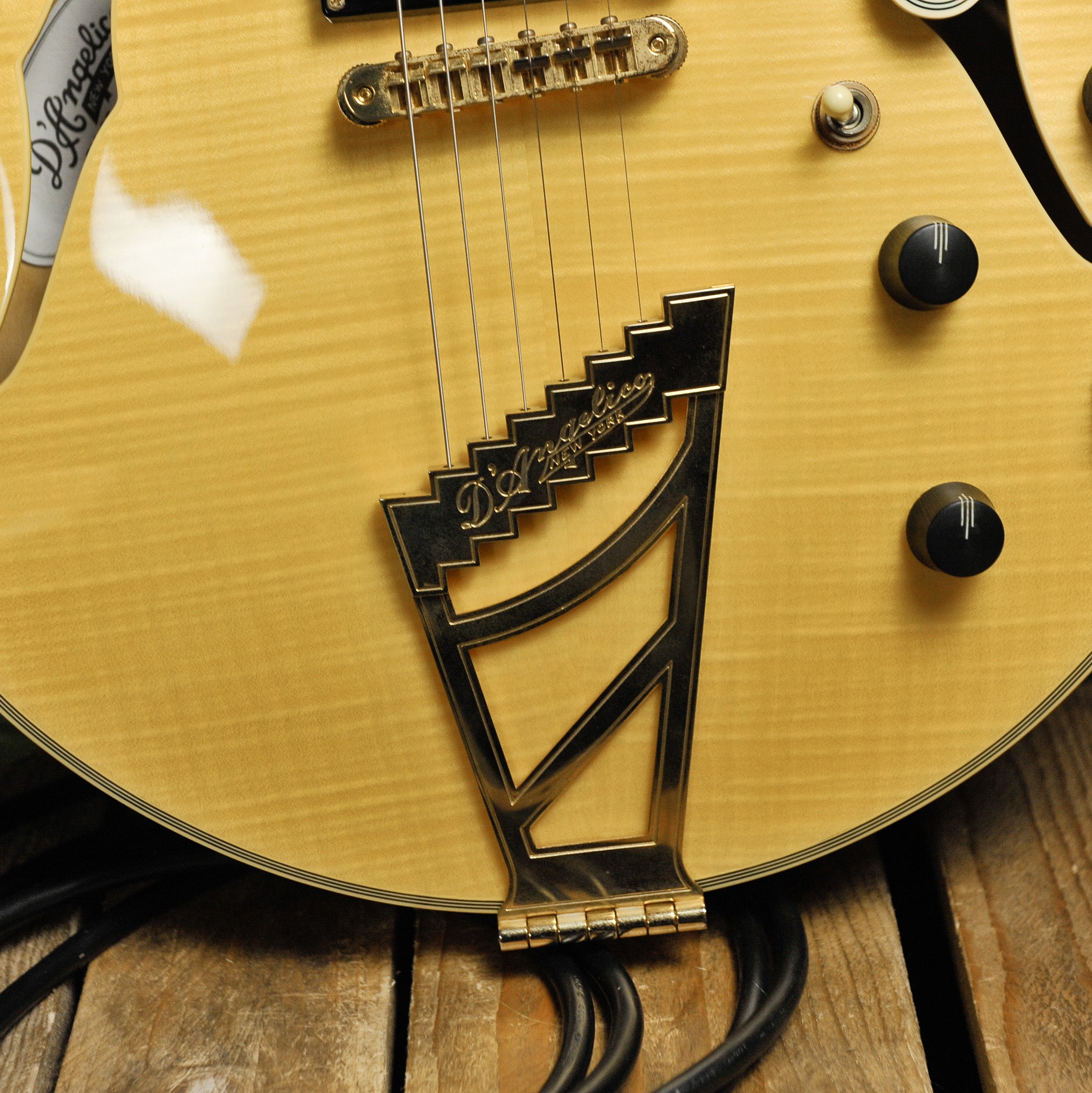 D'Angelico Excel EXSS Semi Hollow Electric Guitar Amber w/Case - Used