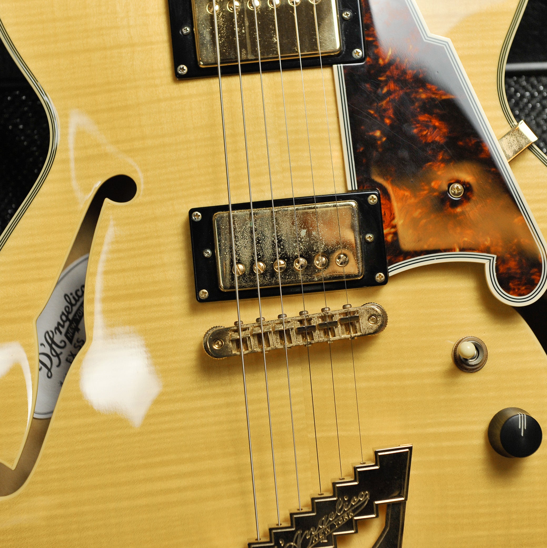 D'Angelico Excel EXSS Semi Hollow Electric Guitar Amber w/Case - Used