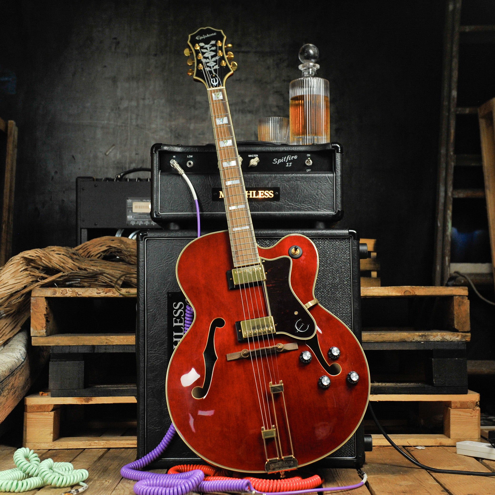 Epiphone Broadway Hollowbody Electric Wine Red w/Bag - Used