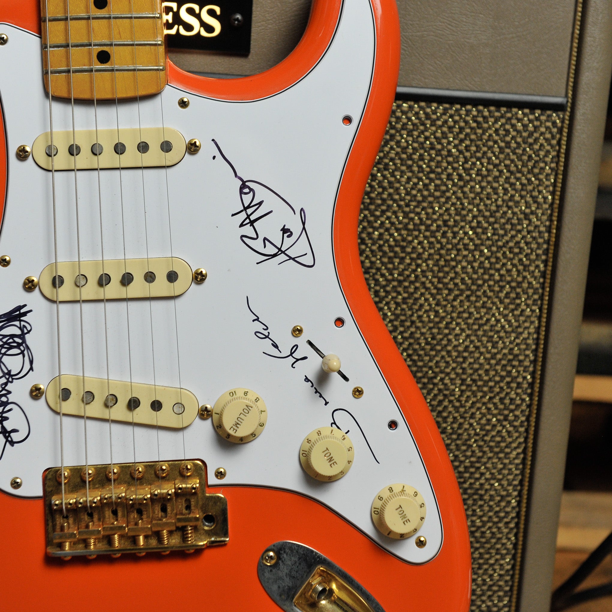 Fender 50s Stratocaster Fiesta Red 2008 w/Tweed Case Shadows Autographs - Used