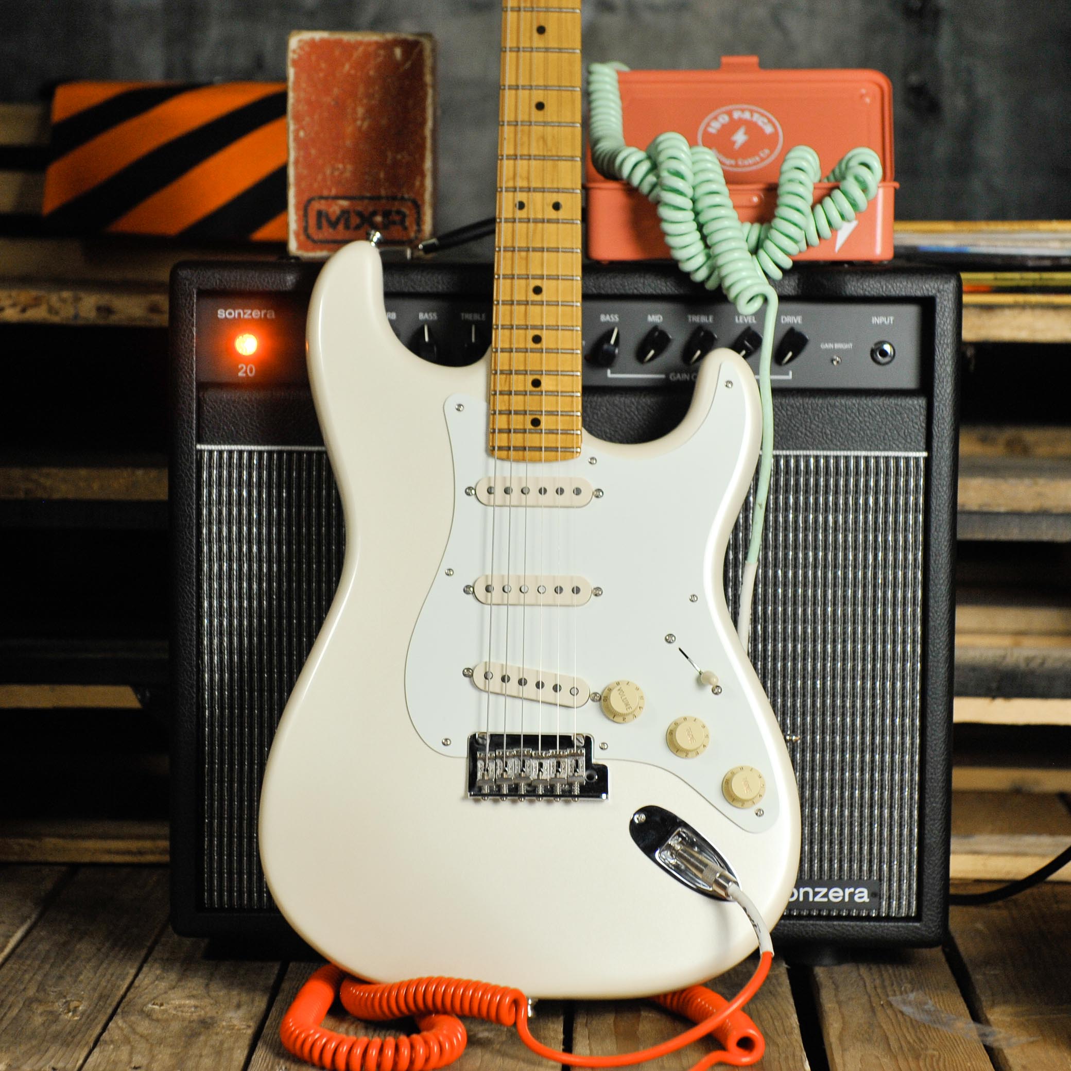 Fender Lincoln Brewster Stratocaster Olympic Pearl w/Case - Used