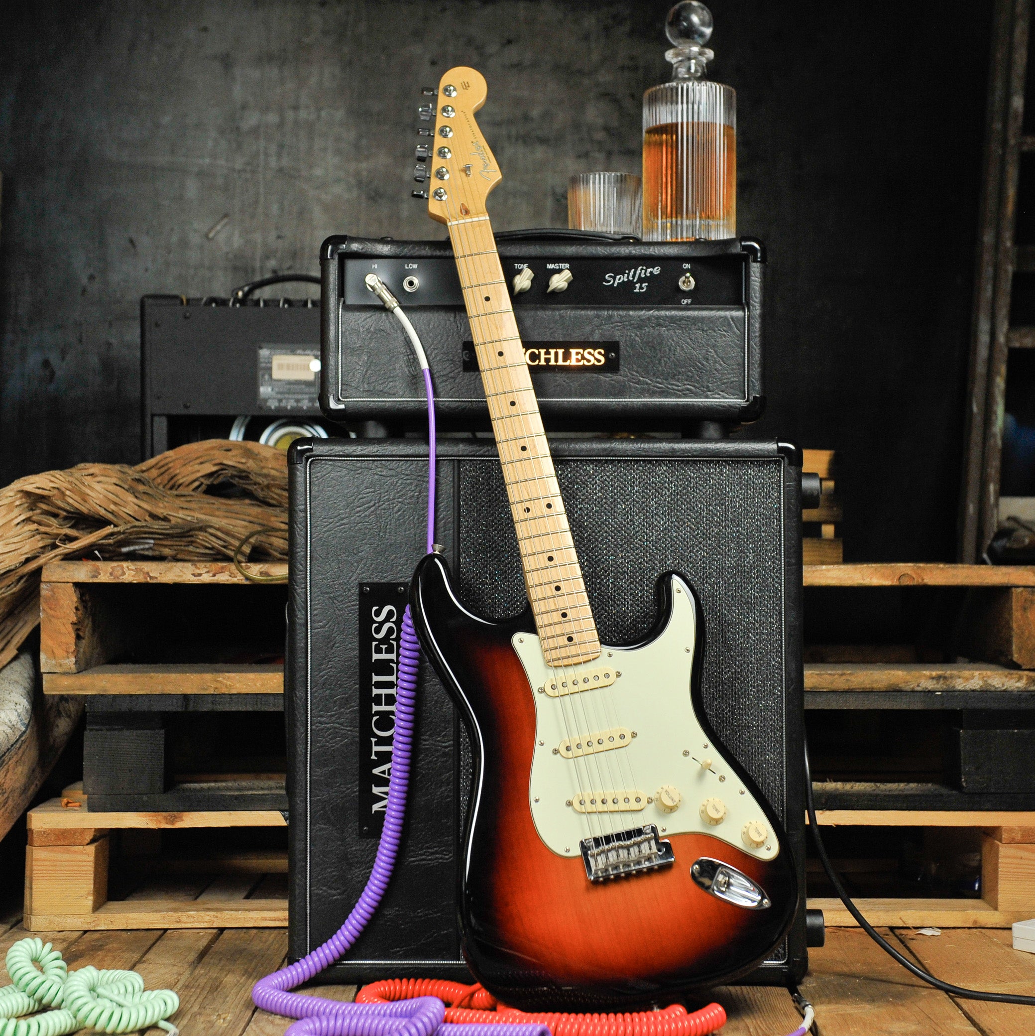 Fender 2019 American Pro Stratocaster MN Sunburst w/Case s#US19018063 - Used