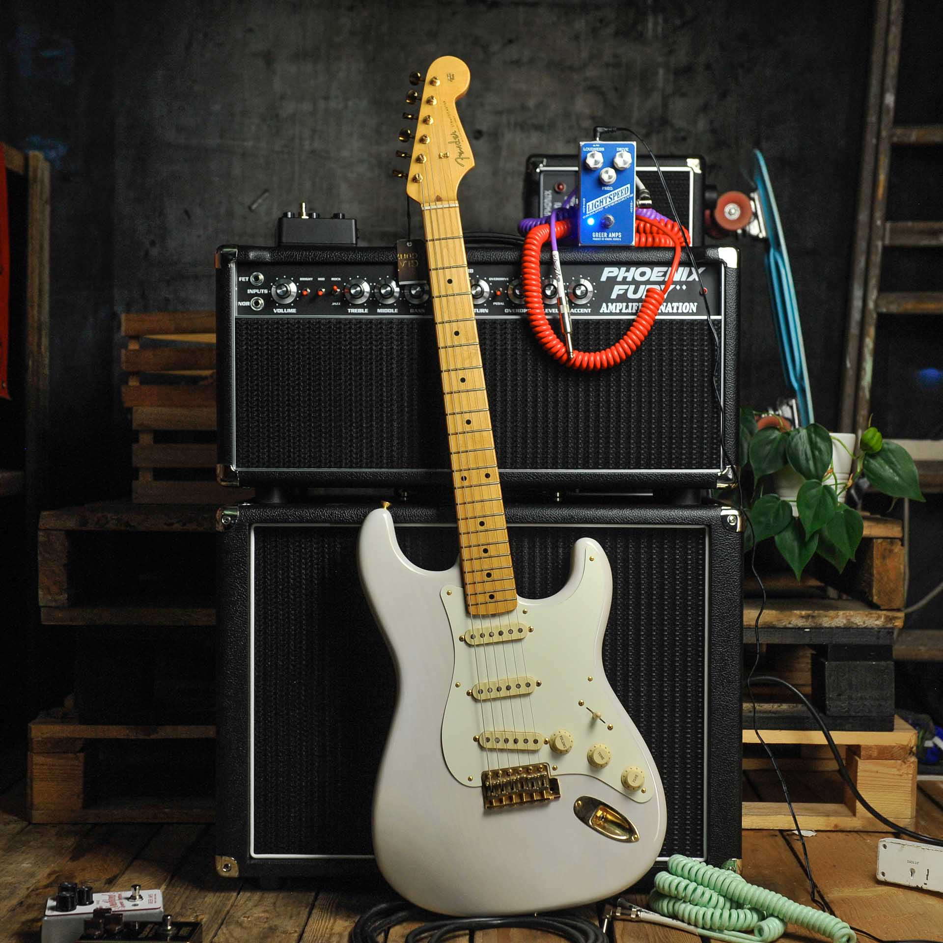 Limited Edition Fender AM Original 50s Strat MN White Blonde  2020 W/Case - Used