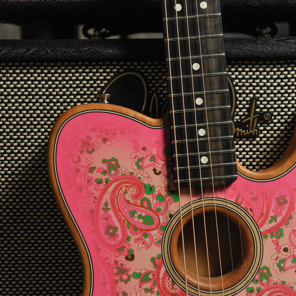 Fender LTD American Acoustasonic Telecaster, Pink Paisley w/Bag - Used